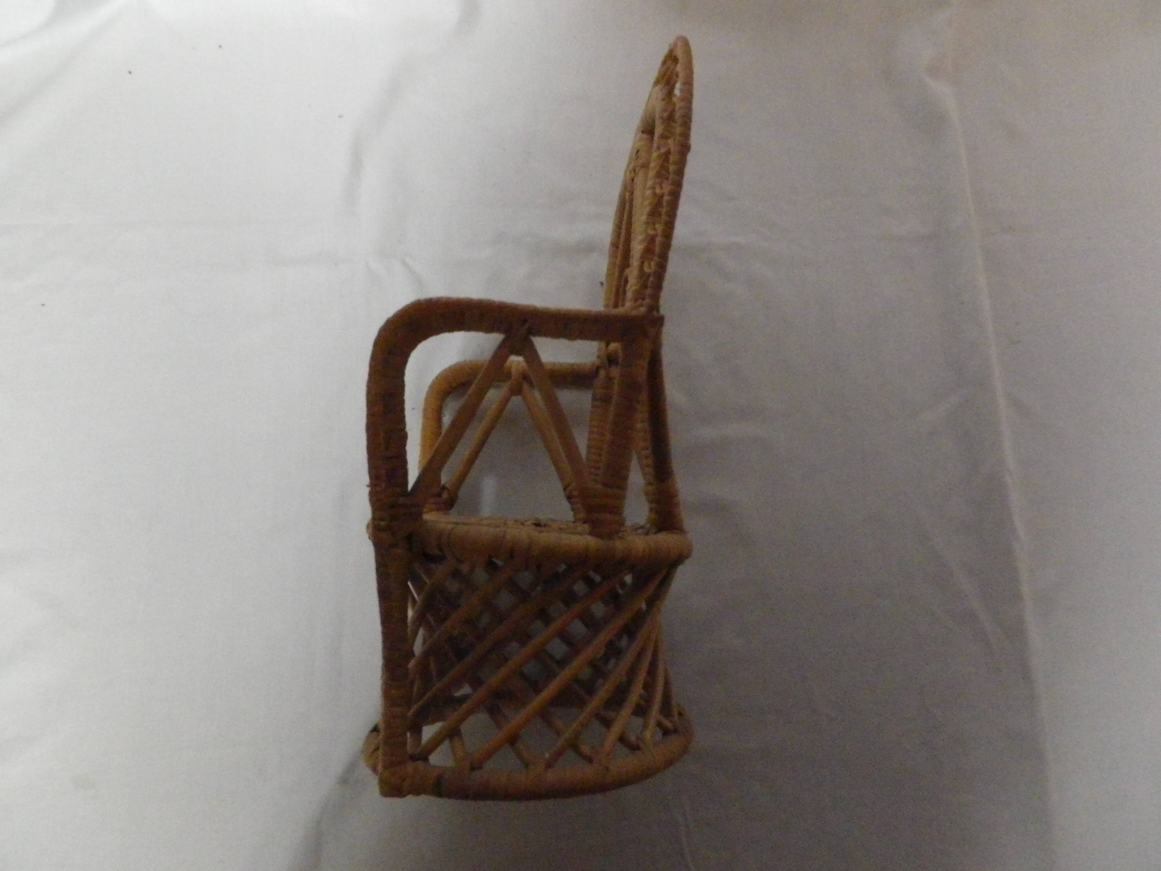 rattan doll chair