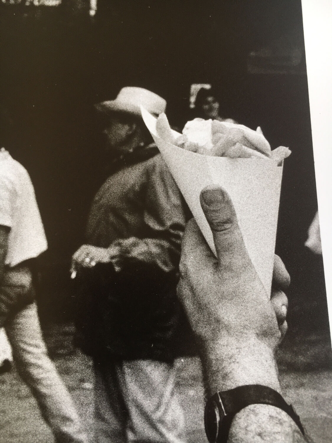 Photograph.woman with hat at funfair, 90s