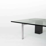 KW1 glass, metal and granite coffee table by Hank Kwint for Metaform 1980s