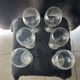 Set of 6 balloon wine glasses in engraved crystal with satin stems - 1980s/90s