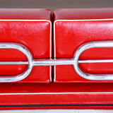 Red leather sofa by Hynekk Gottwald 1930