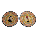 Pair of Henriot Quimper plates, Soulac decoration, signed, 1973, 18 cm