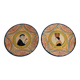 Pair of Henriot Quimper plates, Soulac decoration, signed, 1973, 18 cm