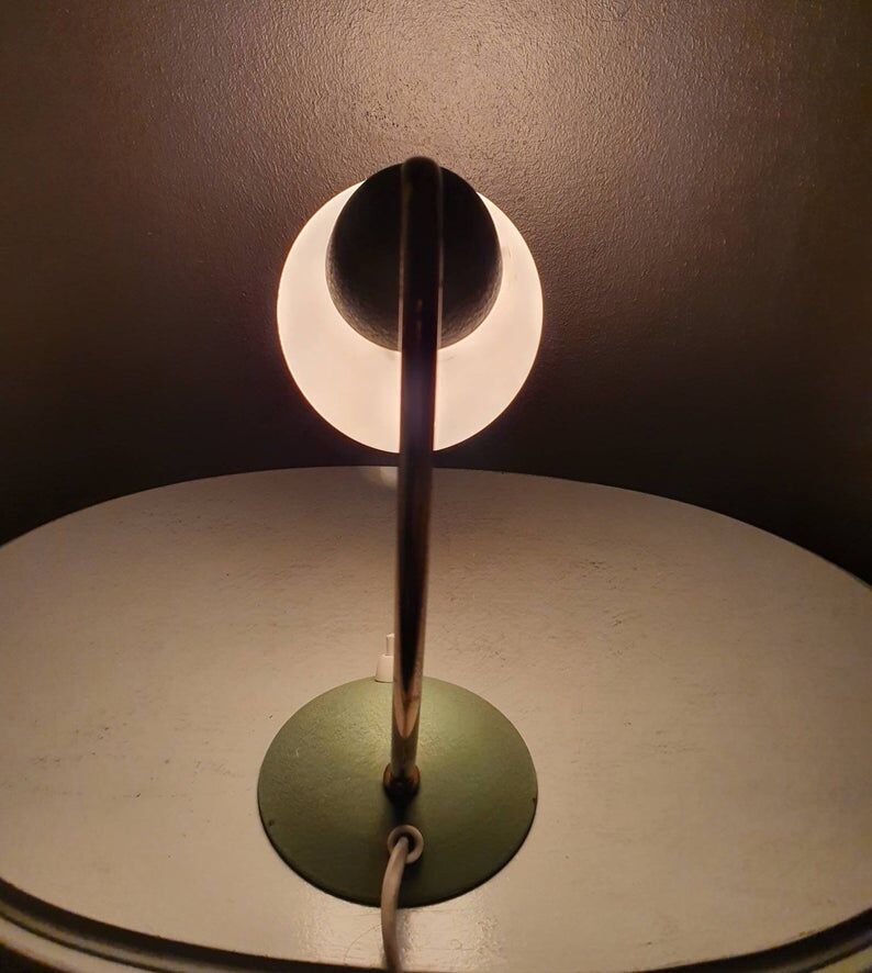Pastel and gold green table lamp, France