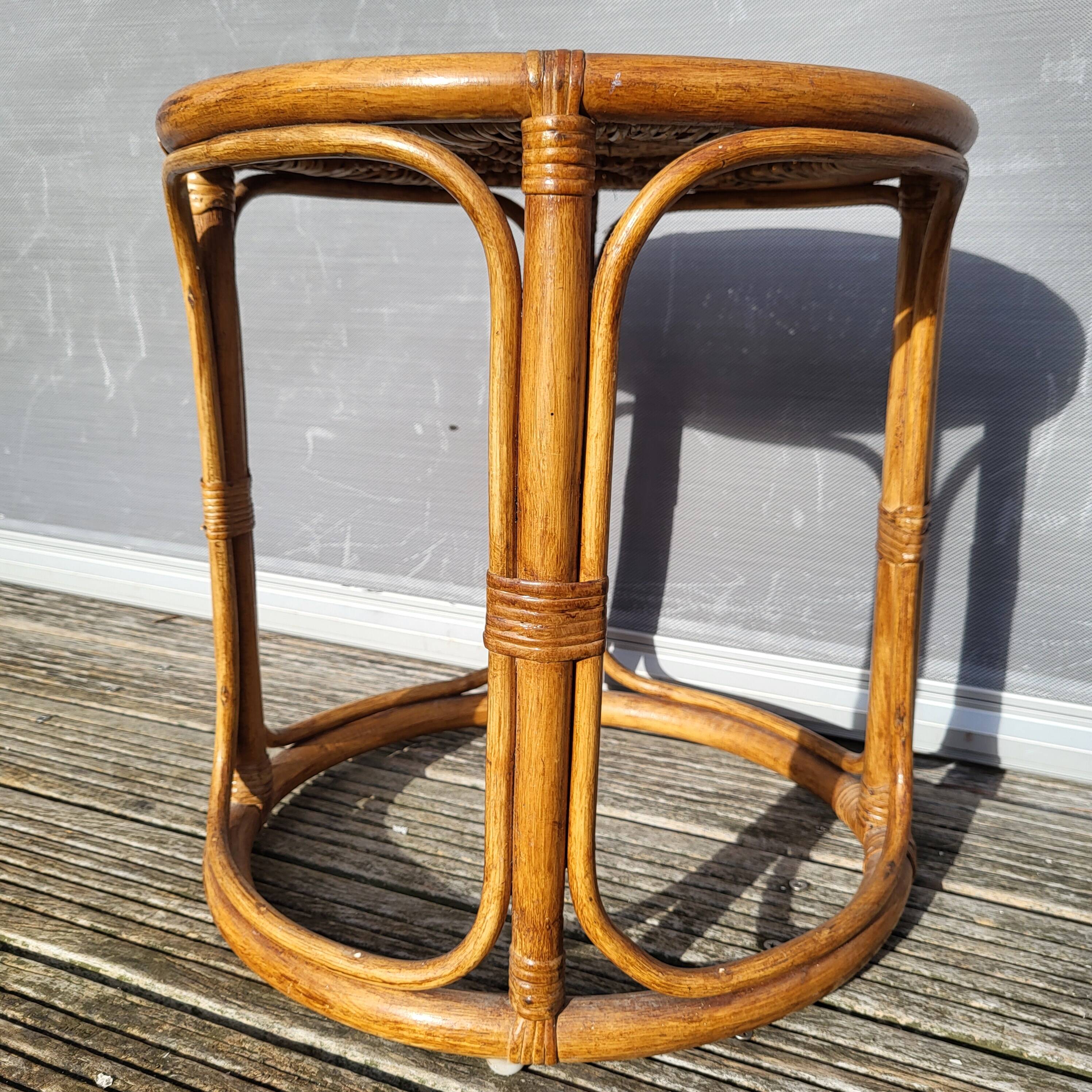Jungle coffee table • Vintage rattan side table
