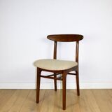 Chaises vintage Hałas beige bouclé - lot de 3