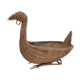 Zoomorphic basket bird, wicker braided vintage