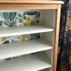 Low oak bookcase