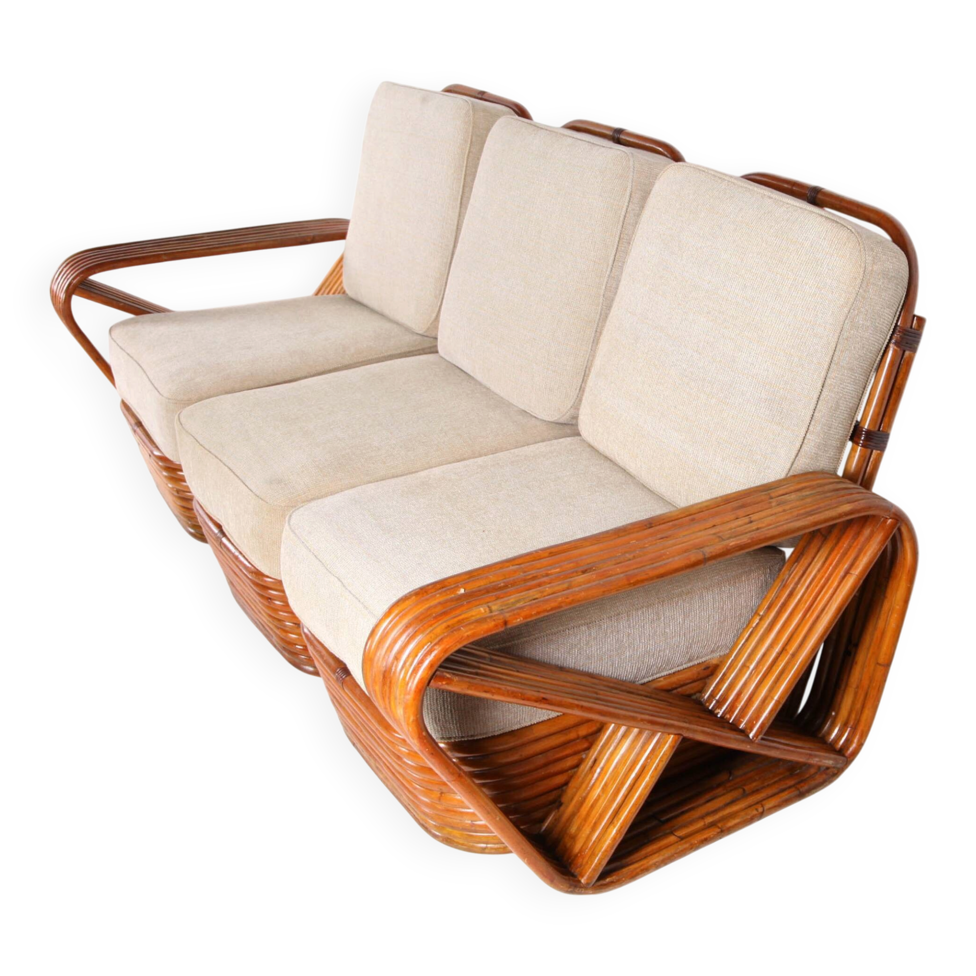 Rattan sofa by Paul Frankl