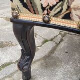 Napoleon III period armchair with floral tapestry, 19th century