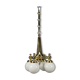 Ar Deco Brass 4-flamming Chandelier, 1920s