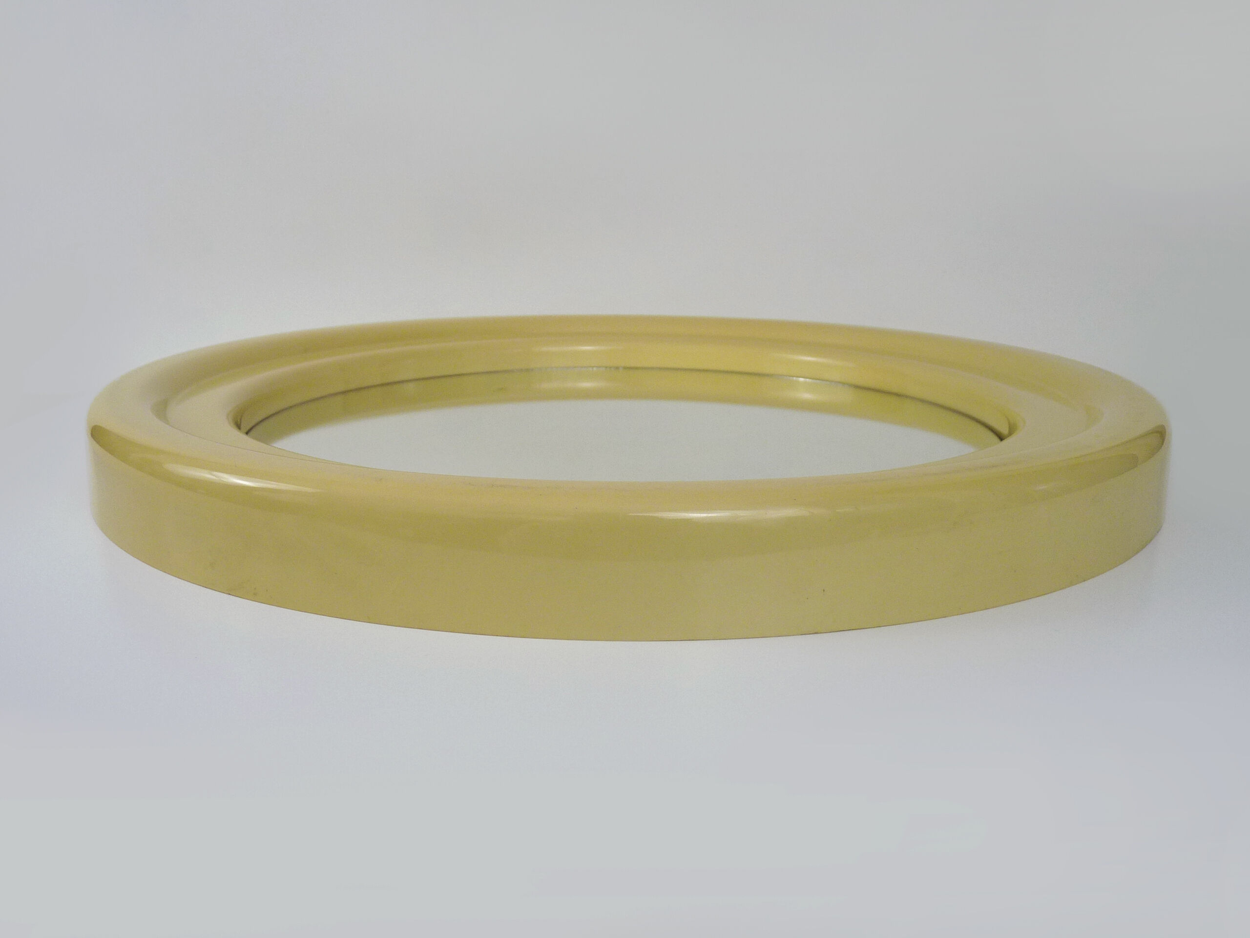 Vintage beige round mirror, Cattaneo Italy Year 70
