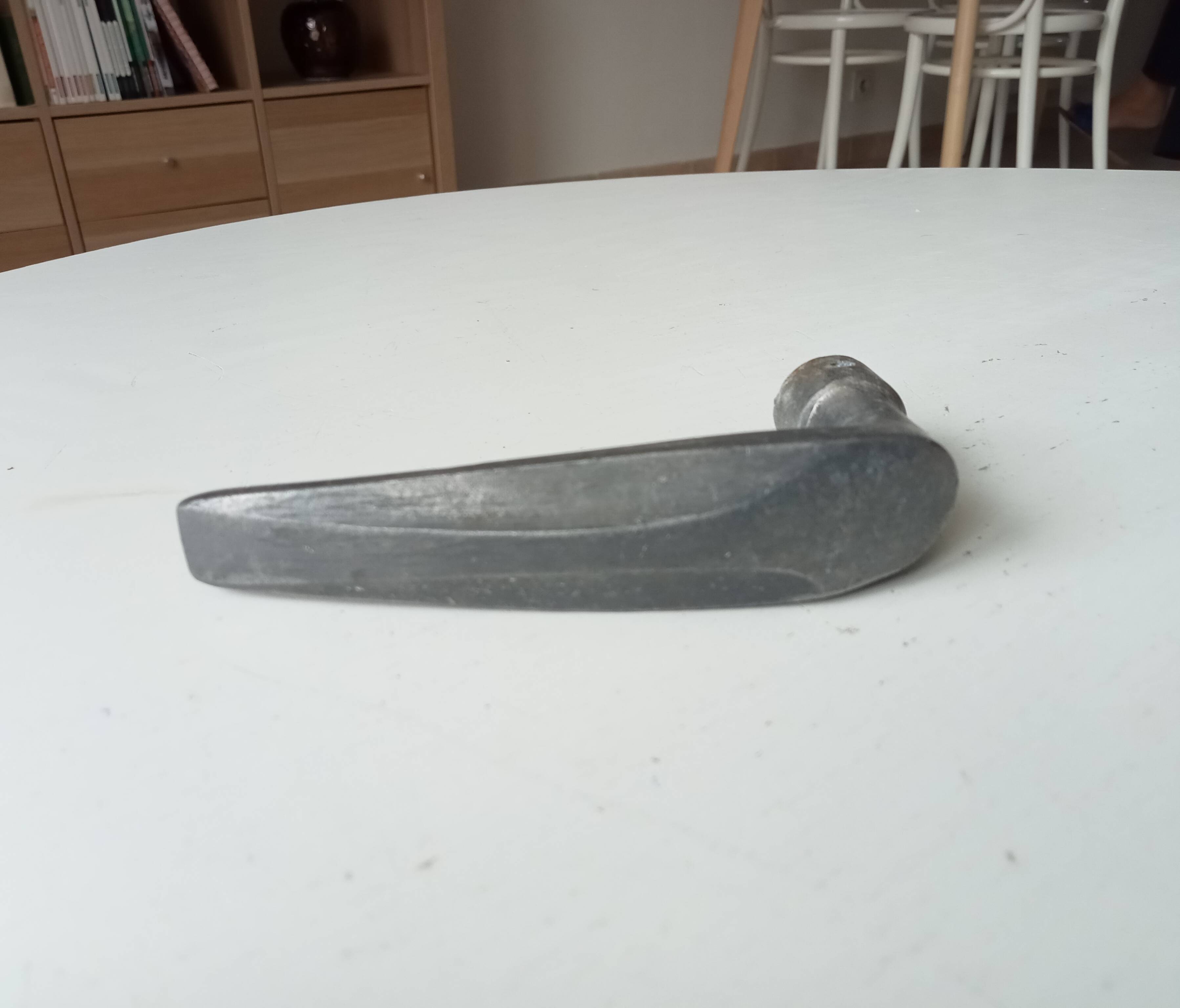Art Deco door handle lever in solid aluminium