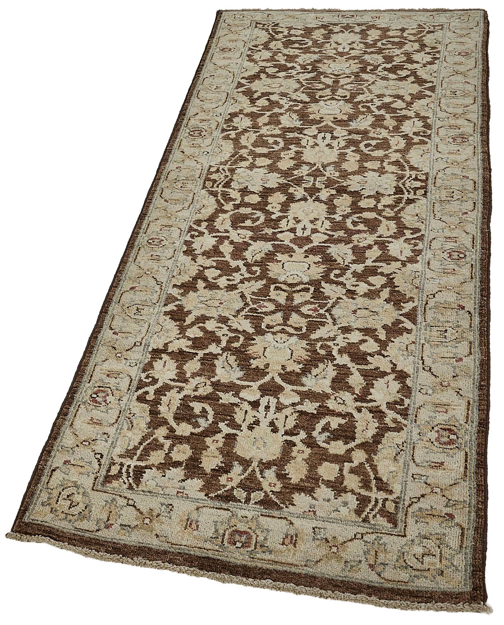 Turkish Handknotted Wool Oushak Rug 75 cm x 226 cm