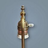 Antique lamp base in patinated brass – fluted column – H 60 cm