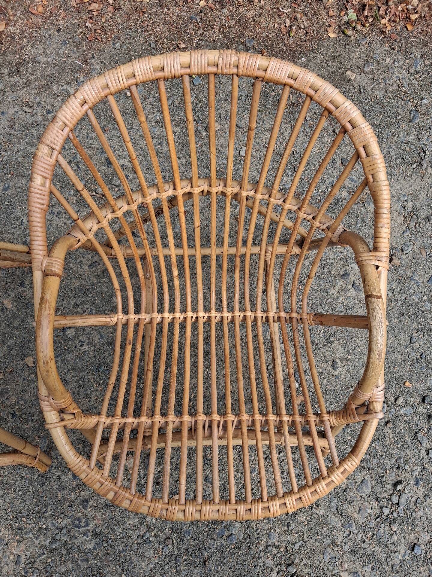 Pair of rattan armchairs 1960