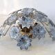 Large Murano Vintage Ceiling Light Black Flowers, 1970s