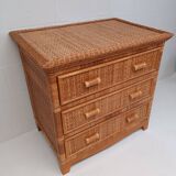 Commode en rotin et osier