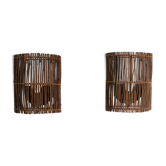 Pair of wooden sconces
