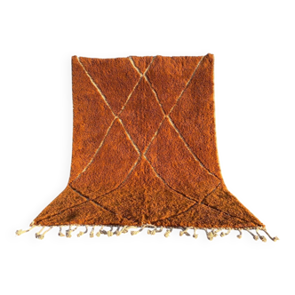 Beni Ouarain rug 240x200 cm – Thick ochre wool with tribal patterns