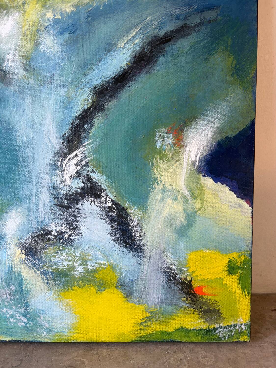 Abstract, oil on canvas signed in Trigance 2002