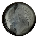 Grand plat en céramique émaillée fait main et signé PM, France 1970