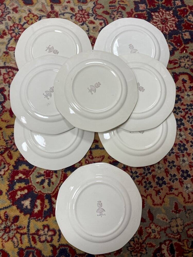 Set of 8 dessert plates Digoin & Sarreguemines Nanteuil