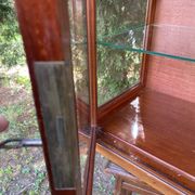 Small 1930s mahogany display cabinet, art deco apothecary cabinet