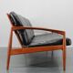 1960s Kai Kristiansen Paper Knife 3-Seater Teak Sofa in Leather , Denmark