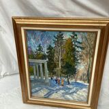 Signed painting Oil on cardboard dimensions: height -63cm- width -53cm-