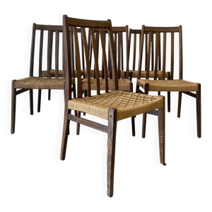 8 chaises en bois et - corde