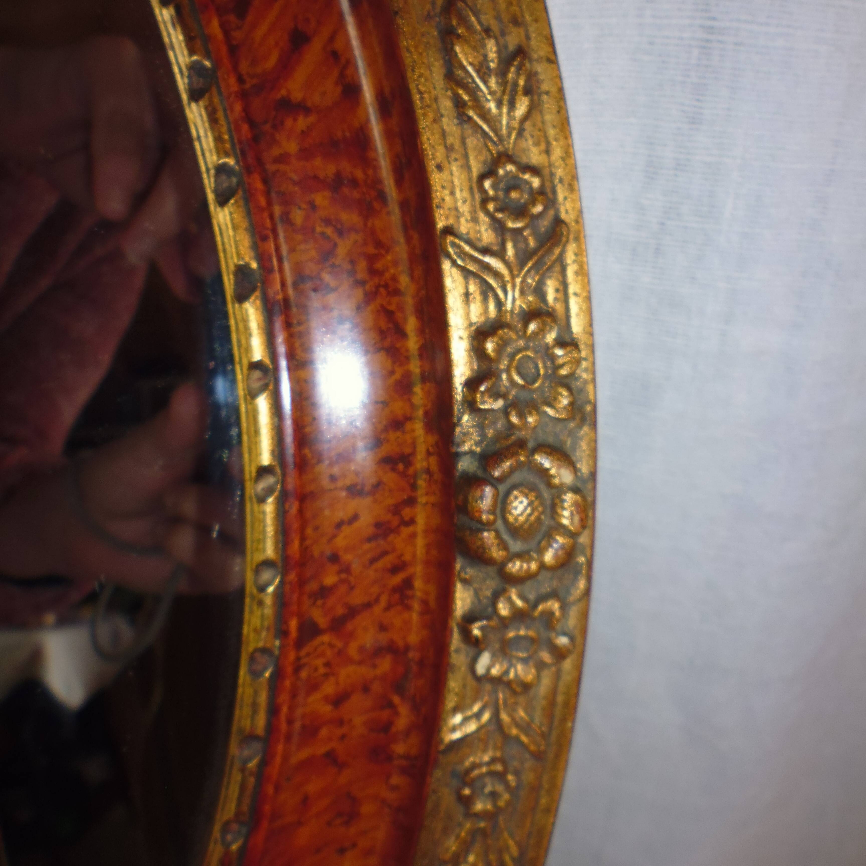 Art Deco oval mirror with gilding 50.5x40.5 cm / 2