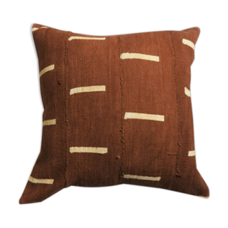 Housse de coussin bogolan terracota