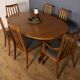 Restored teak 1960s g plan retro extending dining table & 6 chairs