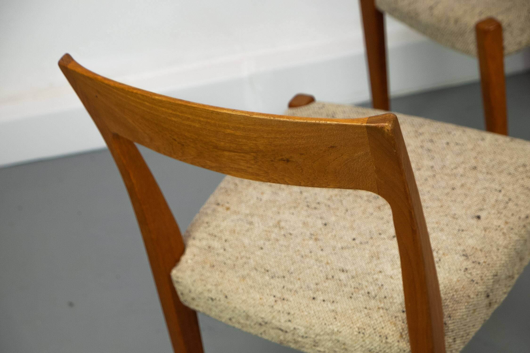 Set of 4 Teak and Wool Dining Chairs by Swegards, Sweden, 1960s