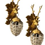 Crystal Beaded Stag Head Sconces, Set of 2