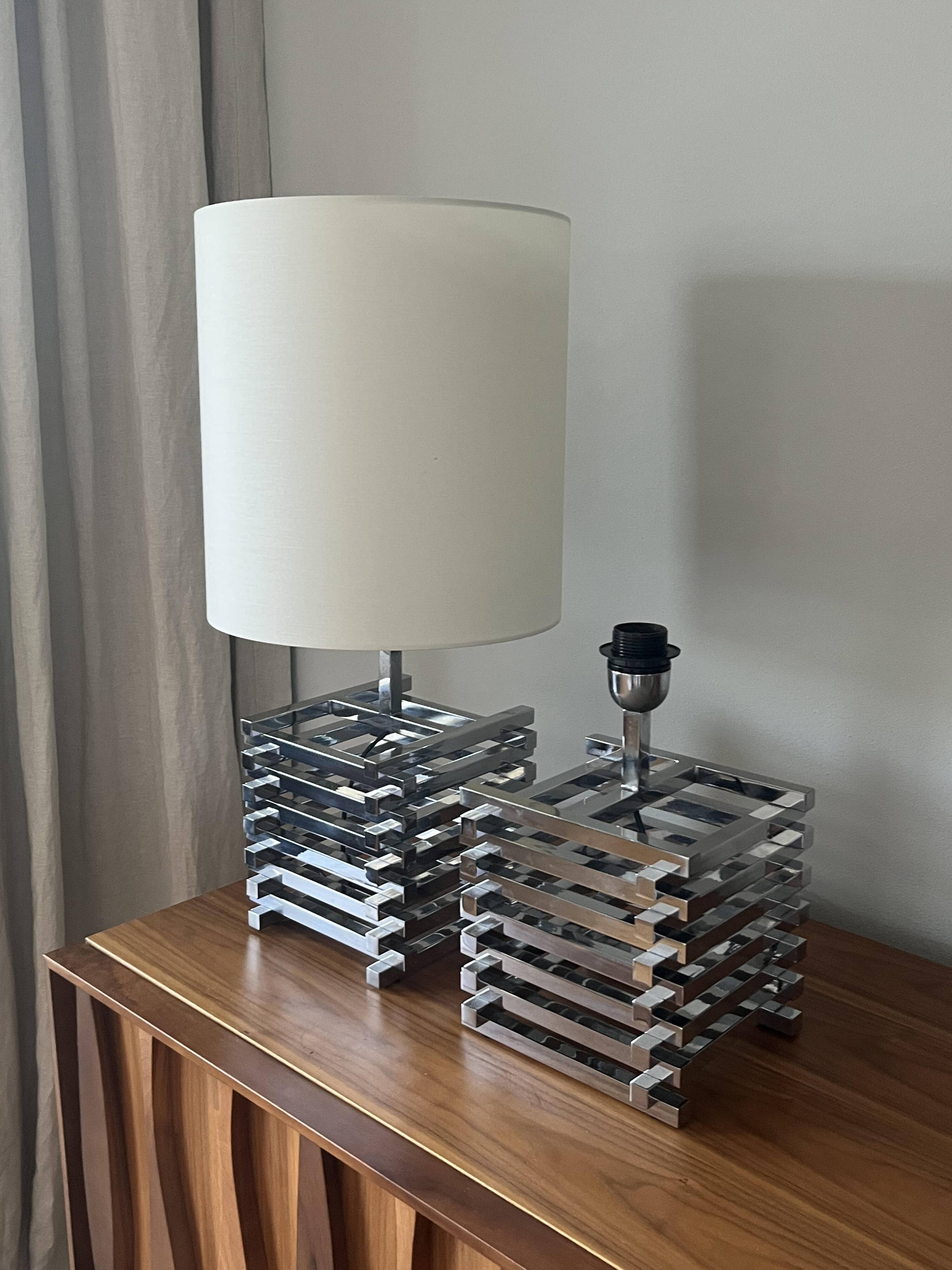 Paire de lampes de table, romeo rega, italie, années 1970.