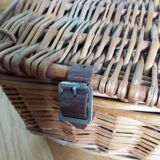 Malle panier à pique-nique anglais en rotin osier