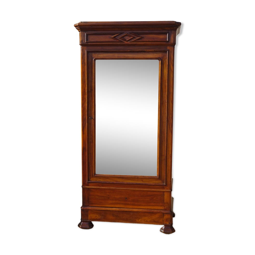 Armoire à glace en noyer, 1 porte, fin XIXème | Selency