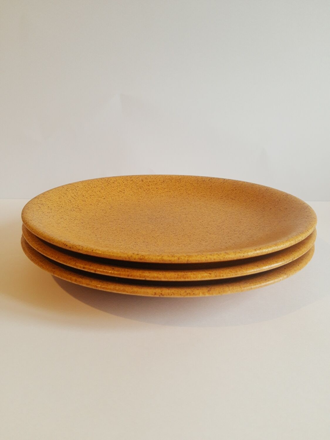 Trio of vintage Chantilly France stoneware dinner plates