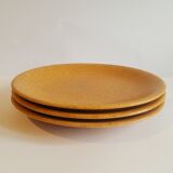 Trio d'assiettes plates en grès Chantilly France vintage
