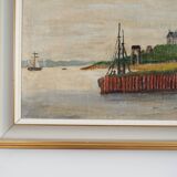 Painting „The Windmill above the Marina”, Scandinavian design, 1970s