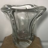 Crystal vase signed daum france free form 4.4 kg