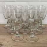 Set of 9 white wine glasses
