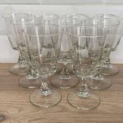 Set of 9 white wine glasses