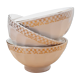 Set 3 bols faience blanc et or
