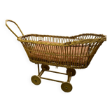 Rattan doll pram