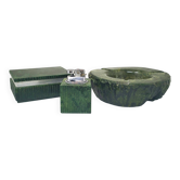 1960s Alabaster Green Smoking Set by Romano Bianchi, Handmade