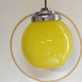 Suspension glass yellow ball vintage