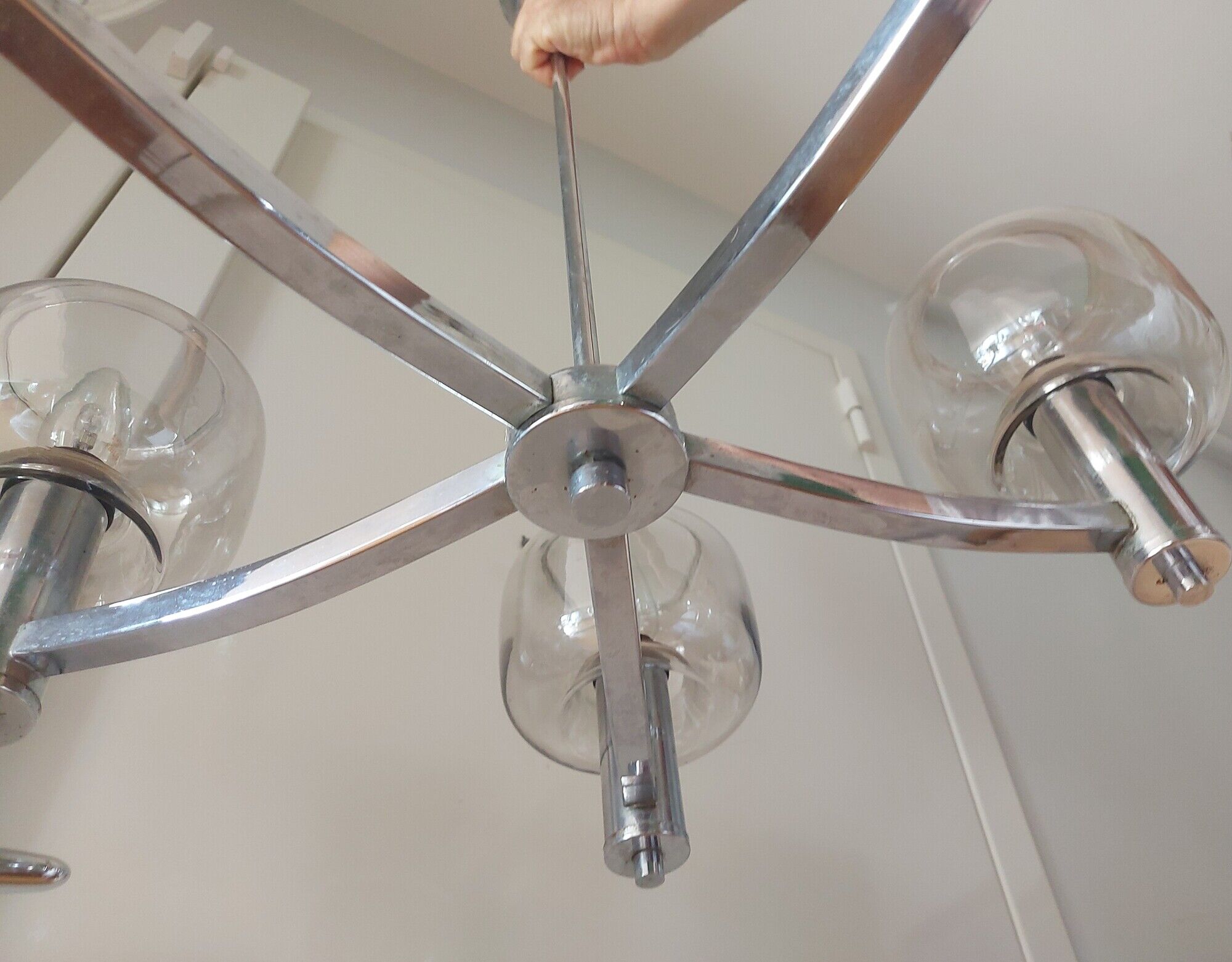Pendant light, vintage chandelier from the 70s, Delmas